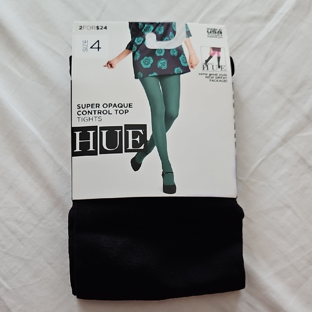 🆕️ HUE Super Opaque Control Top Tights Size 4